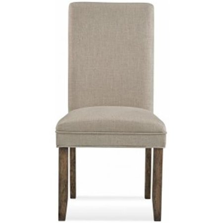 BASSETT MIROR CO INC Bassett Mirror DPCH4-834EC Thoroughly Modern Colby Parson Chair - Natural Linen & Smoked Barnwood Leg  24 x 40 x 20 in. - Set of 2 DPCH4-834EC